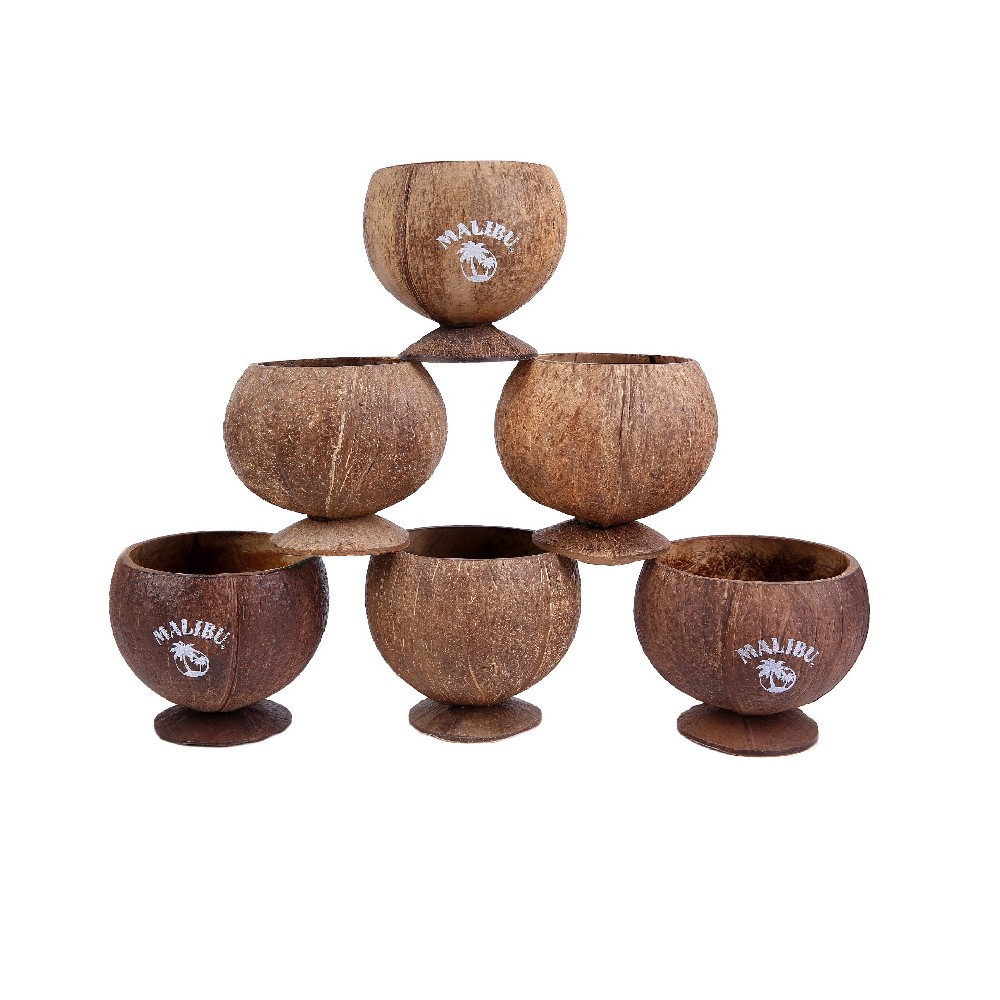 Natural coconut shell cups (3)